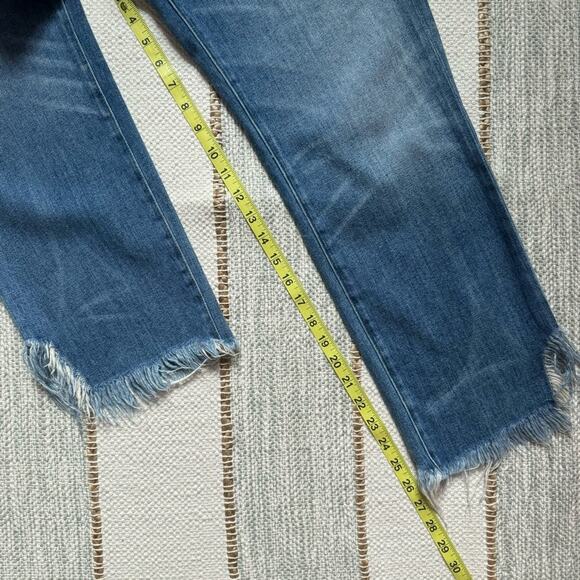 Rivet & Thread Retro Blue Straight Leg Button Fly Fringe Hem Jeans Women’s 28 - Picture 7 of 14